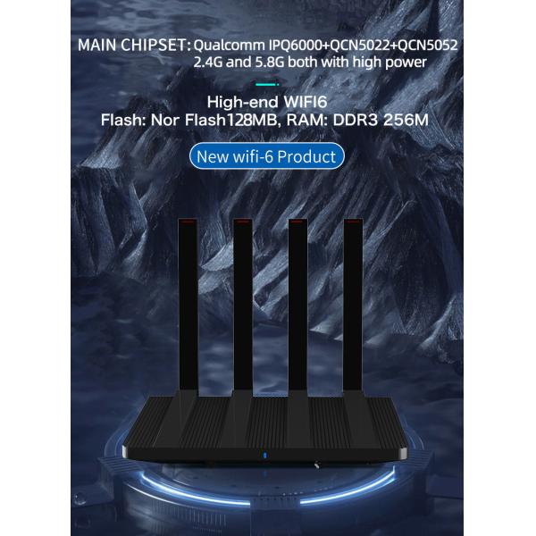 802.11ax 1800Mbps Wifi 6 Wireless Router IPQ6000 Chipset 4 Antennas