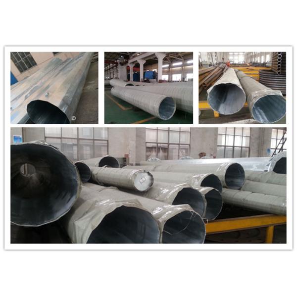 20M 20KN Afrian Anchor Bolt Type Steel Transmission Pole With 2.5mm - 30mm Bare Thickness