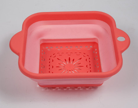 FBAB3078 for wholesales square shape with smile face collapsible colander