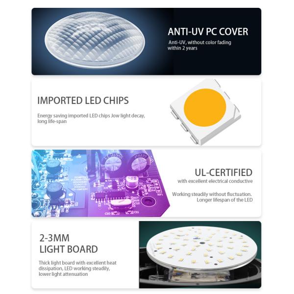 17W AC 100-240V RGB switch ON / OFF control GX16D base aluminum PAR56 LED pool light