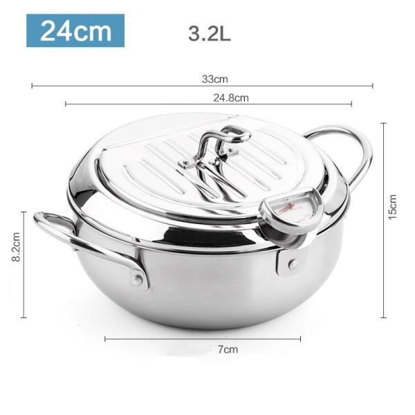 Custom Deep Frying Pots Restaurant Kitchen Fryer Pot Round Body Designed