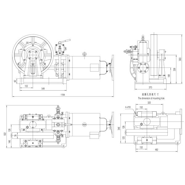 Elevator Geared Traction Machine / Lift Spare Parts High Speed 0.3 m/s