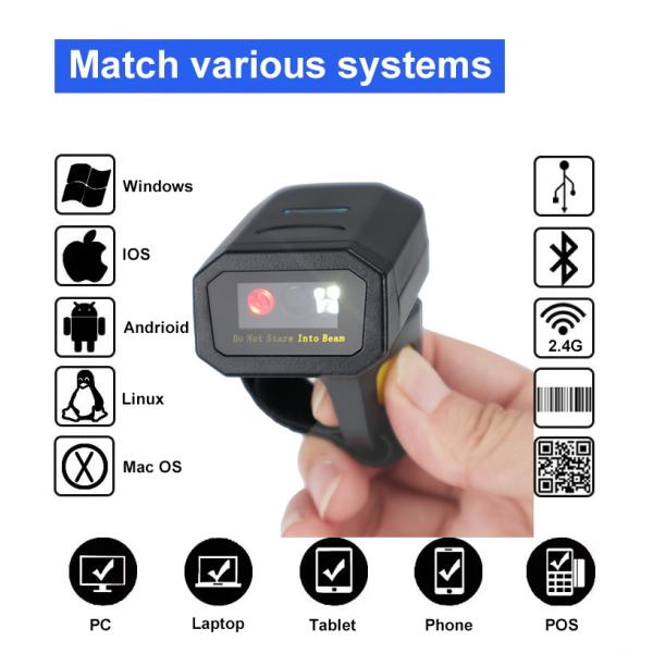 2D Wearable Barcode Scanner Wireless Ring Barcode Scanner Portable