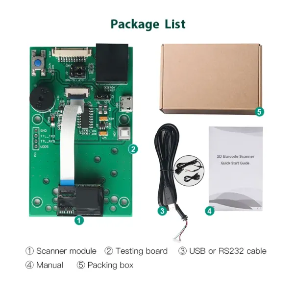 32-bit CPU 1 Mega Pixel Embedded Barcode Scanner with 1 Year Warranty for High-Performance 1D 2D Barcode Scanning