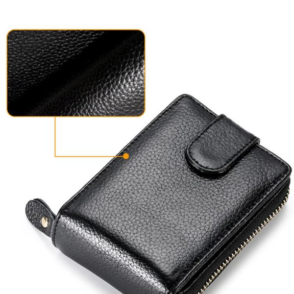 Custom Logo Avaliable Pebble Leather RFID Blocking Card Case for Men and Women