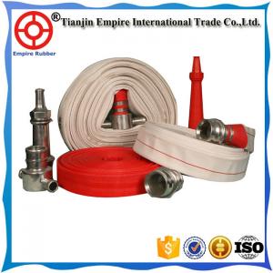 Best Manufacture White 4 1/2 Single Jacket lay flat Fire Fighter Hose With NST Brass Coupling 2 rubber lined fire hose wholesale