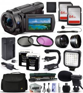 Best Sony FDR-AX33 4K HD Handycam Camcorder Video Camera + 128GB Accessories Bundle wholesale