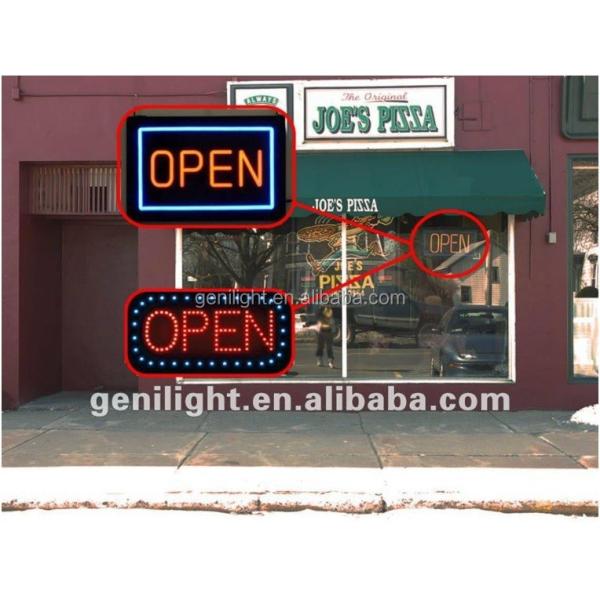 Customized Genilight 22*13inch CE RoHS Acrylic PIZZA BY THE SLICE LED Neon Open Sign