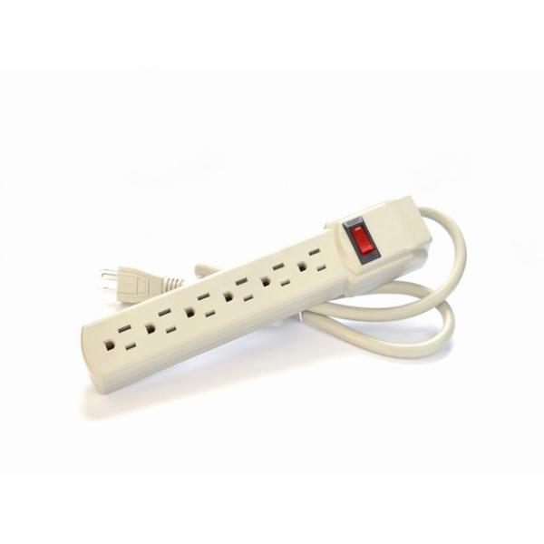 Customized Male End Type NEMA 5-15P Portable 6 Outlet Surge Protector American Standard ETL Power Strip for Home Appliances