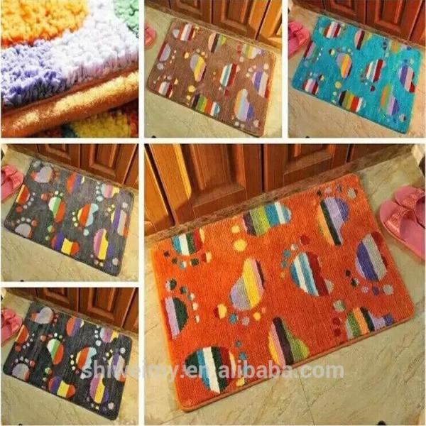 Cheap Polyester hand tufted pattern modern bath room mat with latex backing for sale