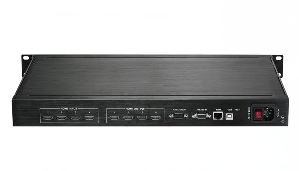 Cheap 30m Input Distance 4x4 Hdmi Matrix Splitter UHD4Kx2K HDMI Suport IOS App Control for sale