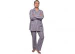 Men ' S Long Sleeve Long Pant Stripped Pajamas , 100 Cotton Sleepwear Plus Size