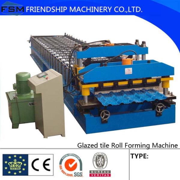 PLC Control 18 Forming stations,Speed 5m/min Glazed Tile Roll Forming Machine With 0.3mm - 0.8mm