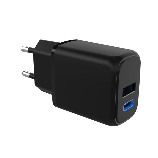 UAP202 PD Power Adapter Dual Port 20W Usb C Wall Charger Power Supply