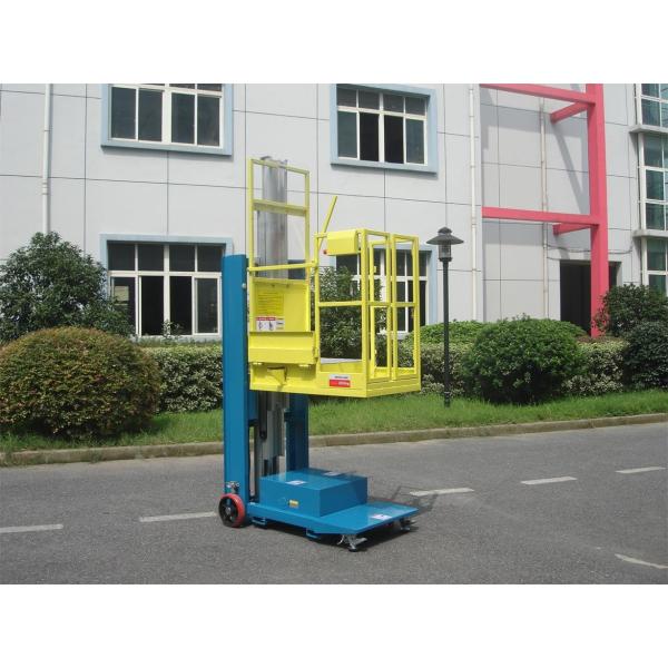 One Person Aluminum Mobile Elevating Working Platform Mast Type For Supermarket