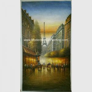 China Handmade Paris Oil Painting Old Paris Scenery Palette Knife With Texture on sale