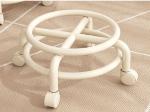 Children'S Rotating Leather Low Stool With Backrest Double Layer Frame Stable