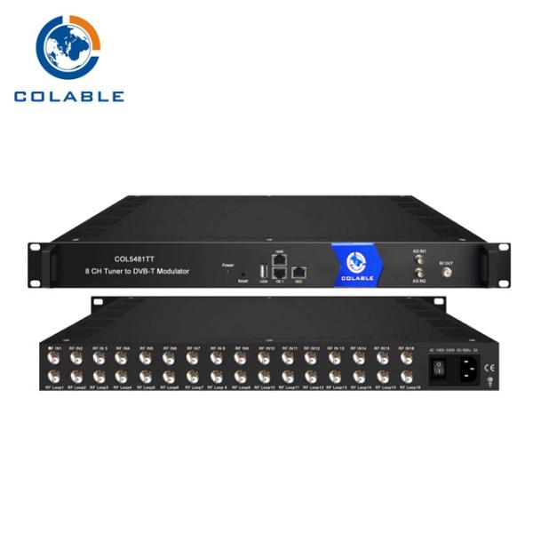Cheap 16 Channel DVB S2 To DVB T Modulator Transmodulator With 8 * RF Output COL5481TT for sale