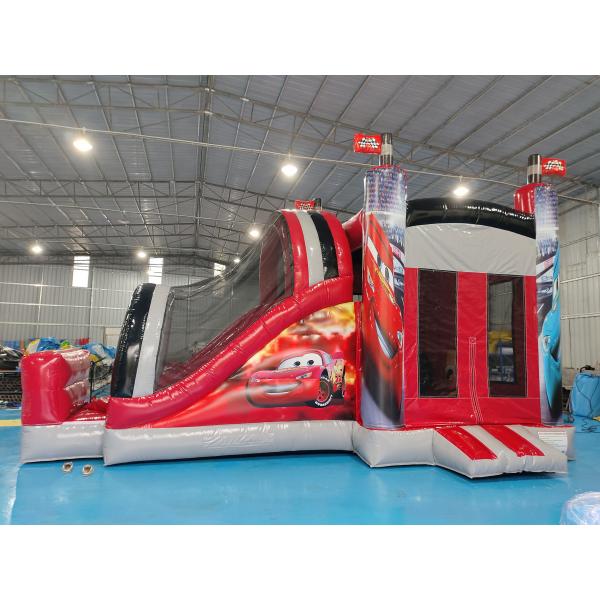 Outdoor Inflatable Castle Combo Race Cars Cartoon Movies Inflatable Bouncer With Slide Combo Inflatable Bounce House