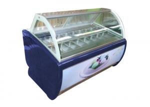 China Mini Ice Cream Glass Door Display Upright Freezer Gelato Shape Barrel Fridge on sale