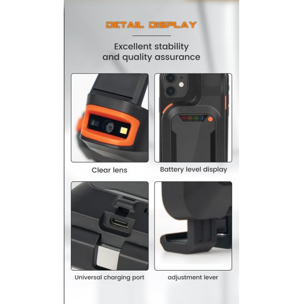 Mobile Phones Barcode Scanner 2d BT Back Clip with Iphones Barcode Scanner for Point of Sale System