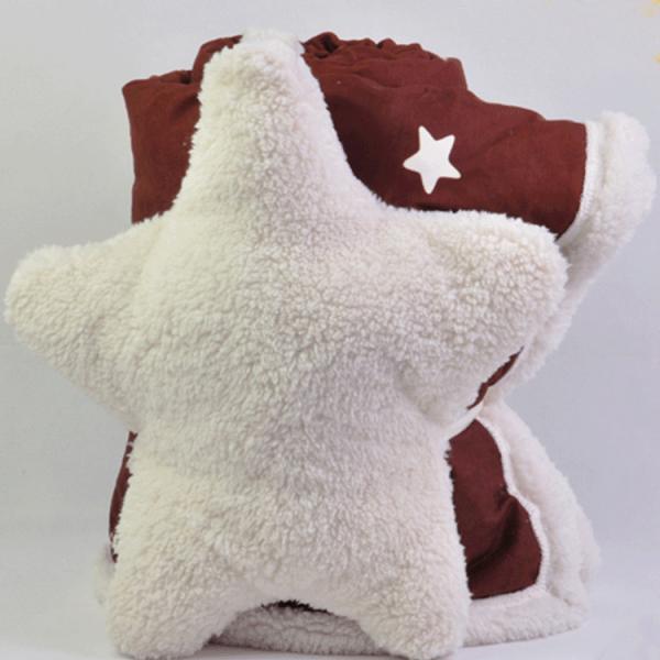 Sofa Foldable Blanket Pillow Knit Throw Thin Plush Fuzzy Flannel Blanket