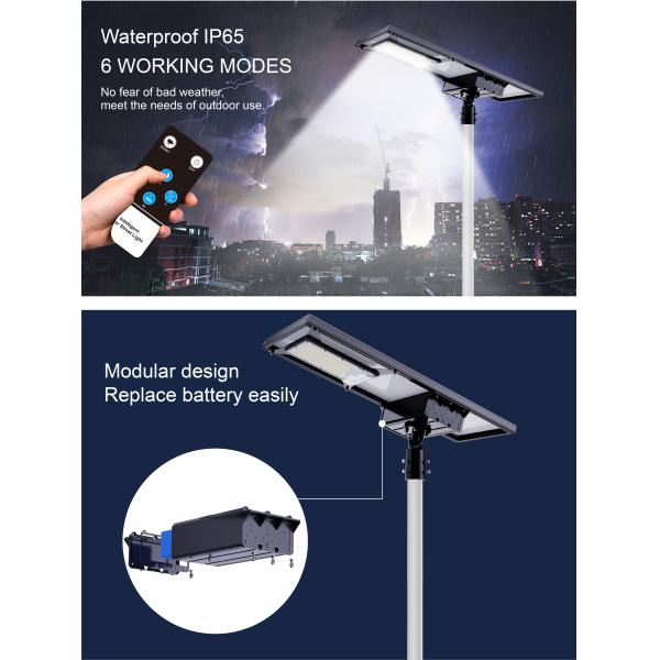 All Weather 100w 150w 200w LED Solar Street Light Angle Adjustable Sensor Parking Lot Light