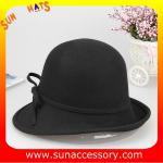 T2991236 Sun Accessory customized winner fashion 100% wool felt cloche hats,