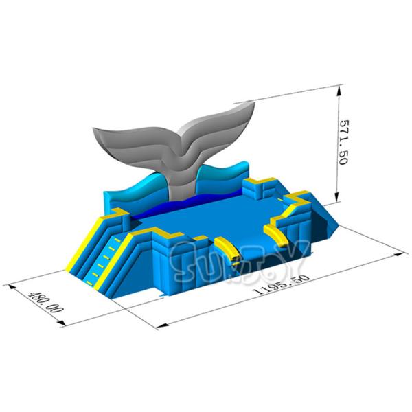 Amusement Water Park 0.9mm Plato Inflatable Shark Slide