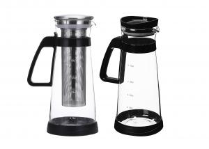 China Professional Ice Tea Maker / Glass Infusion Pitcher With Stainless Steel Filter on sale