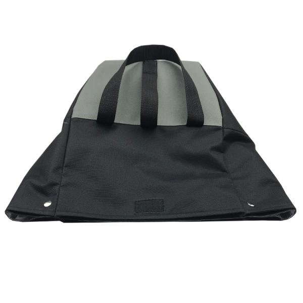 Black And Grey Polyester Tote Bags With Thread Gluing for Shopping