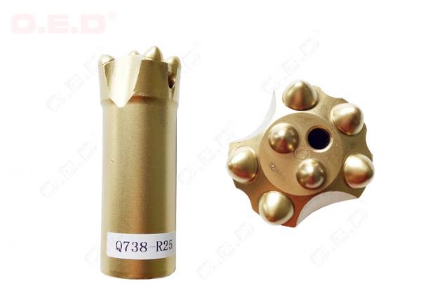 8 Button Carbide Drilling Tools , 7 Degree Tapered Button Bit Hex19