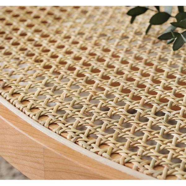 Ergonomics Rattan Glass Table 80*80*45cm Tempered Glass Top Coffee Table