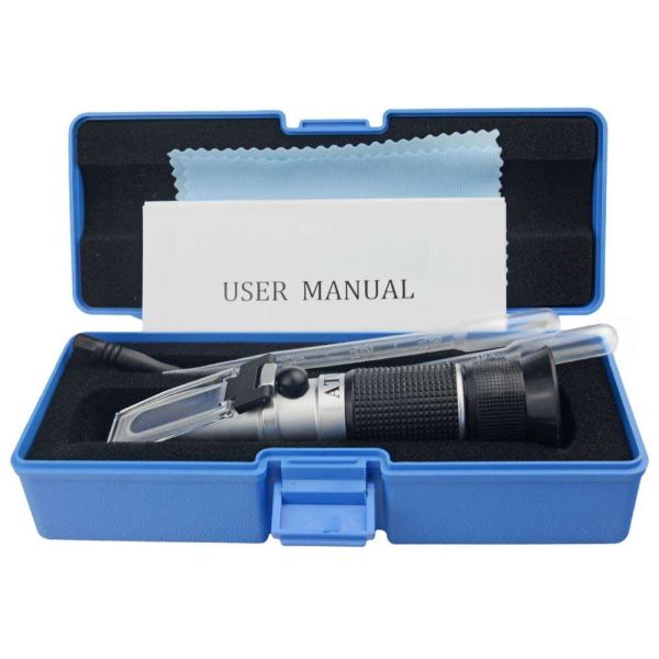 Compact Portable Brix Refractometer 0-40% Brix and 0-25% Alcohol Range for Wine Sugar