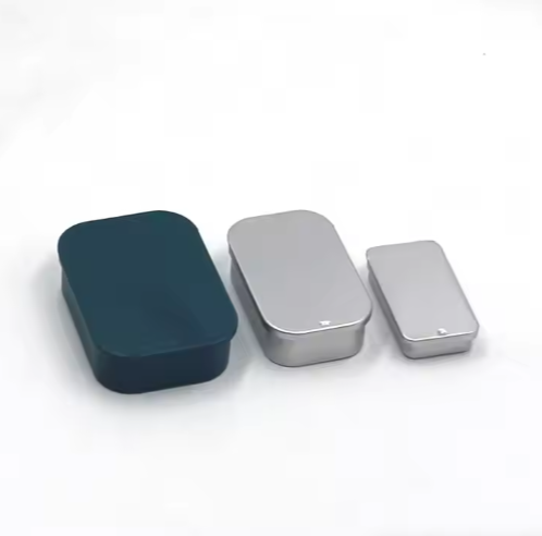 Factory Stock Push Pull Aluminum Jar 15ml 50ml 80ml Sliding Flat Metal Tin Box for Cosmetics for Lipstick Lotion Face Cream