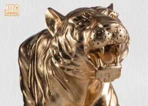 Best Large Gold Leafed Polyresin Animal Figurines Tiger Sculpture Table Statue wholesale
