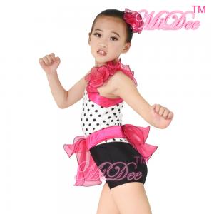 Best Children'S Dance Costumes Black Polka Dots Top Biketard Ballet Dance Costume wholesale