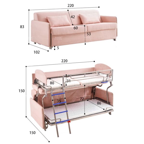 BN Sofa Bed With Stretchable Bed Sofa Cum Bed Technology Fabric Sofa Bed Recliner Sleeper Couch Foldable Sofa Bed