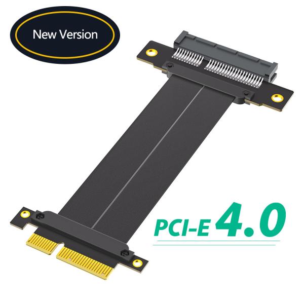 Cheap PCI-e PCI Express 4.0 4X Extension cable to PCI-E 4X ( dual vertical 90 degree direction180 degree direction) for sale