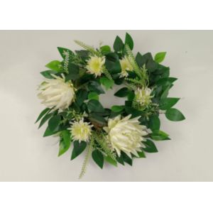 Best Man Made 50cm Indian Shot Wreath With Flowers And Leaves wholesale