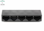 1 x 5 Ports 8p8c Black Ganged RJ45 Modular Connector R / A THT Tab Down