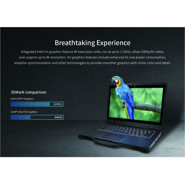 13.3inch Industrial Rugged Notebook Tablet PC with 2.0MP Front Camera