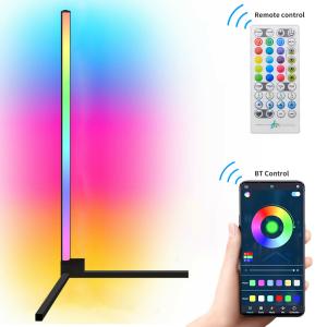 China Customization New 150CM Modern Smart App control Standing RGB LED Corner Floor Lamp for Living Room on sale