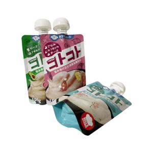 China Custom Print Foil Packaging Stand Up Pouch Reusable Juice Spout Pouch with Cap Reusable on sale