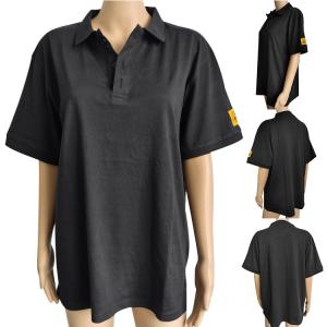 Best Cotton Polo Shirt ESD Safe Clothing Antistatic Unisex For Cleanroom Laboratory wholesale