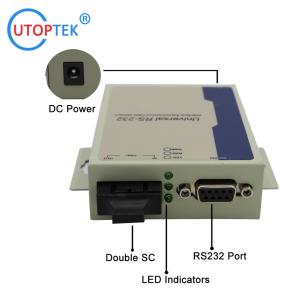 RS232 DB9 to Fiber Modem Media Converter with SM duplex SC/FC/ST 20km for alarm system using