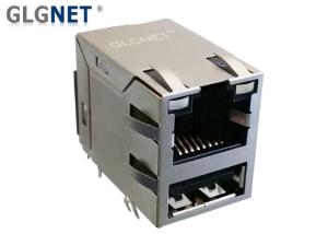 China Magnetic RJ45 Connector with LED Light Pipes Rj45 Modular Jack with USB 2.0 interface on sale