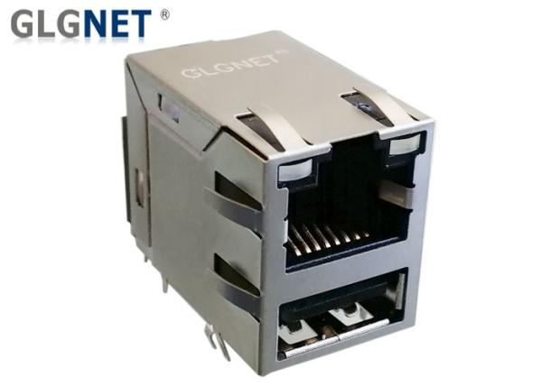 Cheap Magnetic RJ45 Connector with LED Light Pipes Rj45 Modular Jack with USB 2.0 interface for sale