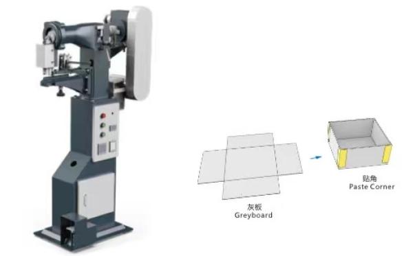 Cheap Electric Single Arm Paper Box Gluing Machine Cardboard Rigid Boxes Making Machine Box Corner Taping Pasting Machine for sale