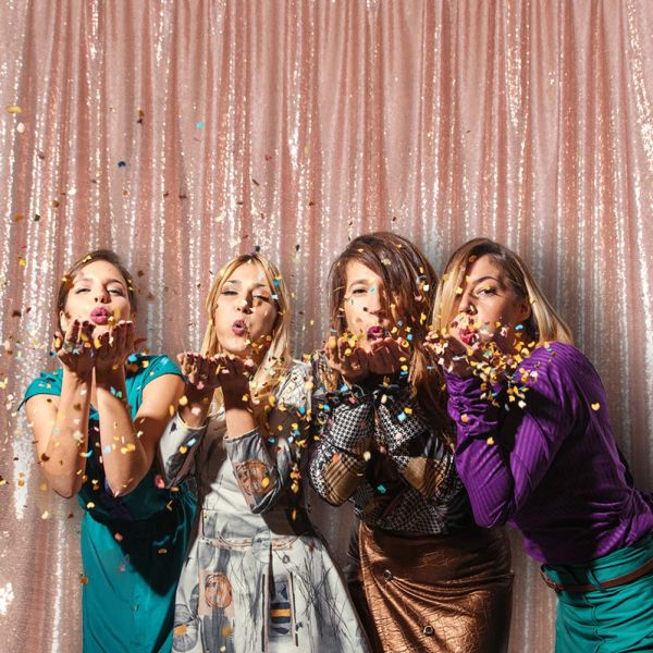 2021 Customized Fabric wedding artificial silk flower wall panel backdrop Luxury Mermaid Backdrop Sequin Backdrop